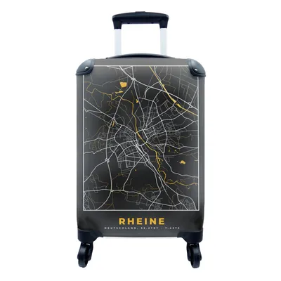 Produktbild von MuchoWow® Koffer Handgepäck Trolley Rollkoffer Kleine Reisekoffer mit 4 Rollen - Stadtplan - Karte - Rheine - Gold - Deutschland - Karte - Cabin Size < 55x40x23 cm & 55x40x20 cm - Fotokoffer - Kabinenkoffer - Boardgepäck - Reise-Box - Reisekoffer - Reisegepäck - Koffer mit Bild - Trolley für Kinder