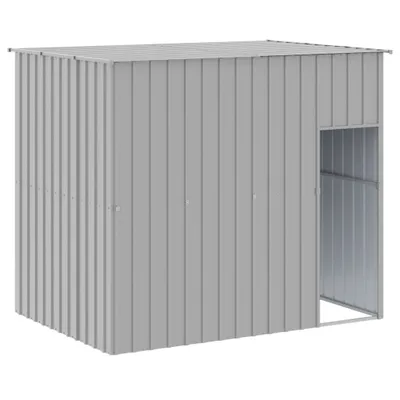 Obrázok produktu pre Búda pre psa so strechou svetlo sivá 214x153x181 cm pozin. oceľ