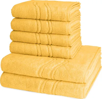 Produktbild von Ross Cashmere feeling 4 X Handtuch 2 X Duschtuch im Set Walkfrottee aus Baumwolle 520 g/m², Weich saugstark mit Aufhänger Kordel, Wellenmuster und gewebte Bordüre elegant
