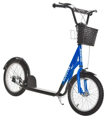 Produktbild von Kinderroller Scooter Bremse Korb Höhenverstellbar Kinder 5-12 Jahre Blau Schwarz