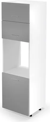 Produktbild von Halmar Schrank für eingebauter Backofen Vento DP-60/214 - weiß / hellgrau Hochglanz