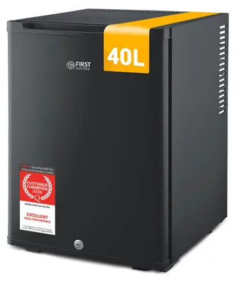 Immagine prodotto di TZS First Austria - Mini frigorifero da 40 L silenzioso - apertura della porta reversibile e illuminazione interna - Nero opaco