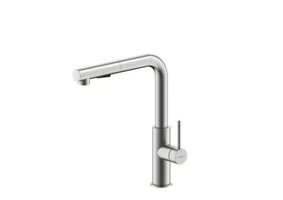 Produktbild von NABER Armatur NAMOR 4 in EDELSTAHL gebürstet mit schwenkbarem Brauseauslauf / Küchenarmatur / Einhebelmischer