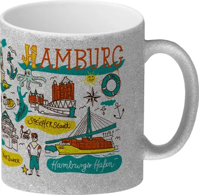 Produktbild von Hamburg Wimmelbild Glitzer-Kaffeebecher