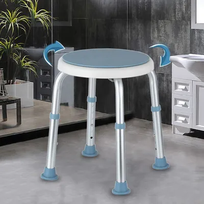 A shower stool in a bathroom setting.
