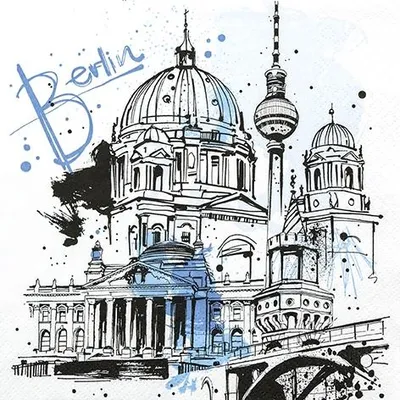 Produktbild von 20 Servietten Berlin Graphic - Berlin grafisch 33x33cm