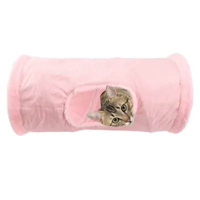 Produktbild von Schön Faltbar Katzentunnel Katzenspielzeug Rascheltunnel für Katzen Welpen Kaninchen Oder Kleintiere,(Rosa)