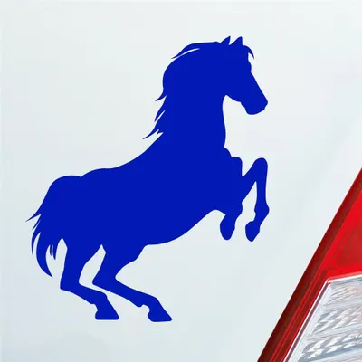 Produktbild von Auto Aufkleber Pferd Horse Pony Pferdeliebhaber Reiten 10x11,5 cm Dunkelblau Sticker Heckscheibenaufkleber