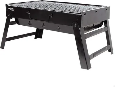 Produktbild von Rechteklappbare Stahlgittergrill in Schwarz für Camping und Terrasgebrauch