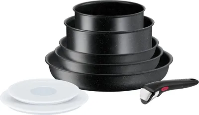 Produktbild von Kochtopfset INGENIO BLACK STONE L3998802, 8-teilig, schwarz, Aluminium, Tefal