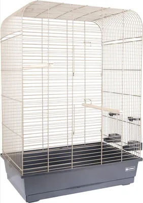 Produktbild von Flamingo Vogelkäfig – Voliere Vögel – Marja Metall-Taupe/Schwarz – 54×34×75 cm –