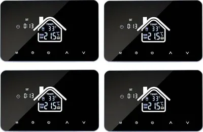 Produktbild von 4X Digital LCD Raumthermostat Intelligenter Thermostat für Wassererwärmung Fußbodenheizung Wochenprogrammierbare Thermostat Wandthermostat Temperaturregler für Zuhause, Schule, Buero, Hotel