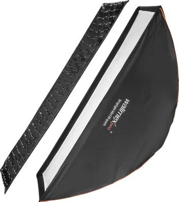 Produktbild von Walimex pro Studio Line Striplight Softbox 40 x 120 cm, Soft Box inkl. Diffusor, Lichtformer 360° drehbar, faltbar, schneller Aufbau, für Studioblitz oder Studioleuchte