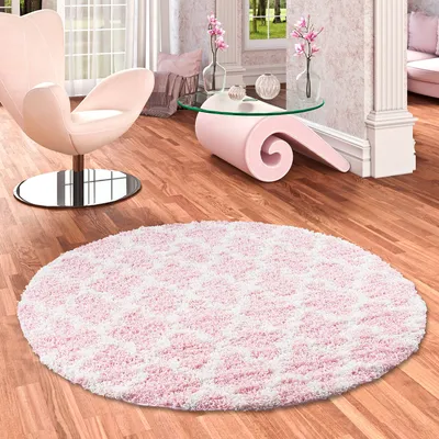 Produktbild von Hochflor Langflor Shaggy Teppich Aloha Rosa Mix Modern Rund, Größe:120 cm Rund