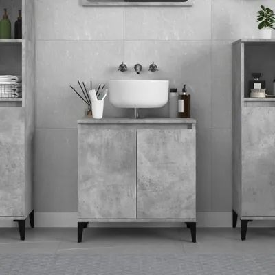 Produktbild von "im Angebot" Waschbeckenunterschrank Betongrau 58x33x60 cm Holzwerkstoff - Badspiegel CC21875