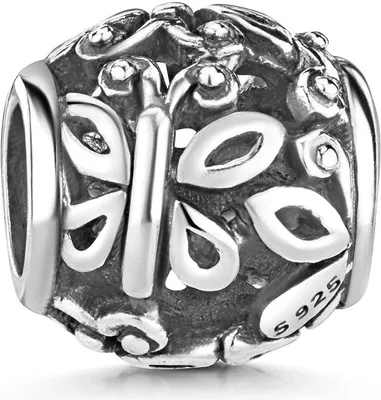 Produktbild von MATERIA by Matthias Wagner Silber Bead Schmetterlinge 925 Silber antik Charm Anhänger für Armband 878