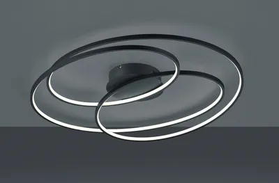 Produktbild von Große moderne LED Deckenleuchte hell & dimmbar über Schalter Schwarz Breite 80cm