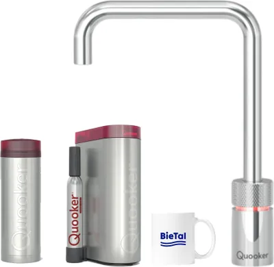 Produktbild von Quooker Wasserhahn Nordic Square single tap verchromt glänzend & PRO3 & CUBE