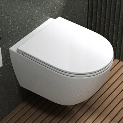Produktbild von Mai & Mai Hänge-WC Weiß mit Softclose Sitz  | Wand WC aus keramik spülrandloses WC BTH: 36x50x36cm Aachen179