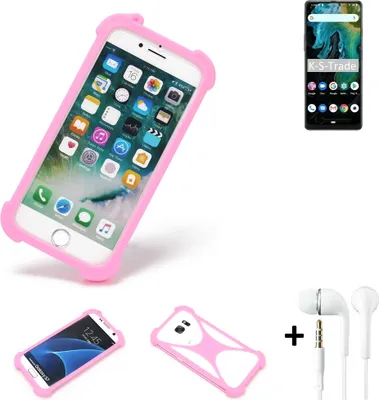 Produktbild von K-S-Trade Bumper + Kopfhörer kompatibel mit Cubot Max 3 Handy Hülle Schutzhülle Silikon Schutz Hülle Cover Case Silikoncase Silikonbumper TPU
