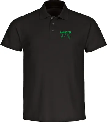 Produktbild von multifanshop Poloshirt - Hannover - Herzschlag, schwarz, Größe XXL