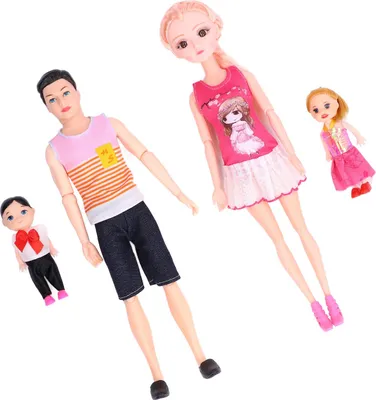 Produktbild von Familienpuppen-Set, Vater, schwangere Mutter, weiblich, männlich, Baby, schöne Kleidung, pädagogische Gelenkpuppen
