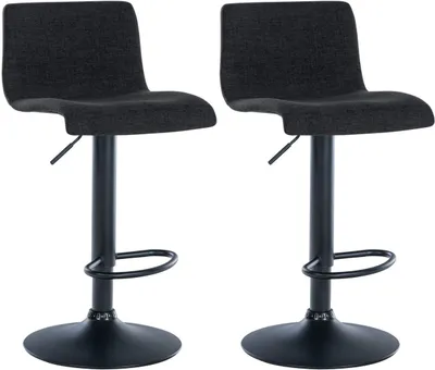 Produktbild von 2er Set Barhocker Branford Stoff schwarz