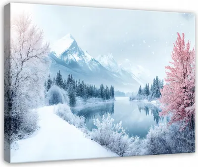 Produktbild von Leinwandbild Gebirge Landschaft Landschaft - 60x40 cm - Wandbilder Wohnzimmer Schlafzimmer - Leinwand Leinwandbild Blau - PP16146O4