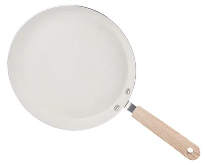 Image de Poêle antiadhésive avec poignée - Casserole à fond plat en alliage d'aluminium pour crêpes du petit-déjeuner, 22 cm