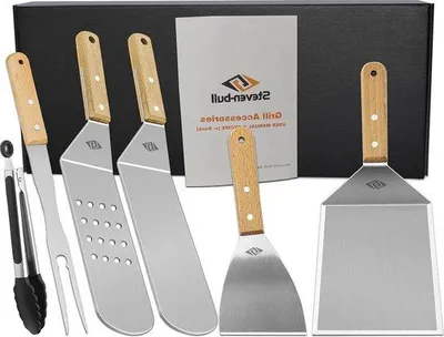 Image de Set de spatules en acier inoxydable pour le barbecue, cadeau pour homme