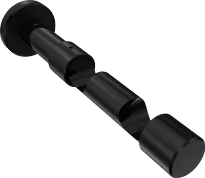 Produktbild von Interdeco Träger mit Abstand 8/13 cm / Wandhalterung für Gardinenstangen 20 mm Ø, 2-läufig Schwarz, Typ Prestige
