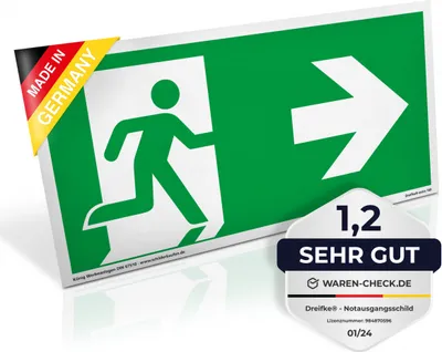 Produktbild von Schild Notausgang | 297x148 | rechts