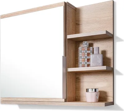 Produktbild von Badezimmerschrank mit Spiegel und Ablagen, Sonoma Eiche R