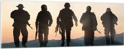 Produktbild von Bilder auf glas - Armee Militaria - 90x30cm - Glasbilder - Wandbilder - Kunstdruck - zum Aufhängen bereit - Wanddekoration aus Glas - Glas Bilder - Wandbild auf Glas - Einteilig - GAB90x30-3436
