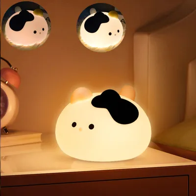 Zdjęcie produktu dla Lampka nocna kot dla dzieci, silikonowa, ładowana przez USB, ściemniana i z timerem, lampka nocna LED z funkcją dotykową, dekoracja pokoju dziecięcego