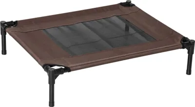 Produktbild von PawHut Hundebett Hundeliege Outdoor Katzenbett Haustierbett Schlafplatz Stahl 600D Oxford-Gewebe Braun 76 x 61 x 18 cm