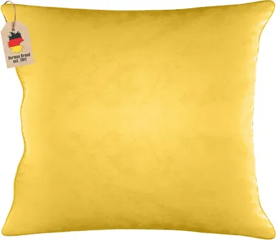Obrázek produktu pro Intirilife 2x dekorační sametové povlaky na polštářky 40x40 cm ve žluté barvě - do obývacího pokoje, ložnice, pohovky, kanceláře, kavárny nebo čekárny