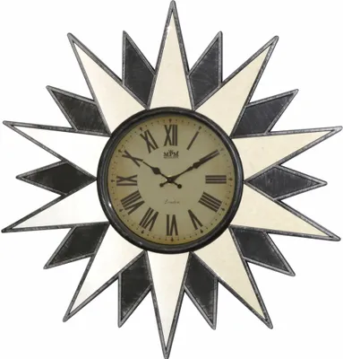 Obrázek produktu pro MPM-Quality Anik Star – Nástěnné kulaté hodiny plastové se sklem, minerální krycí sklíčko odolné proti poš, černé, průměr 55 cm, římské číslice