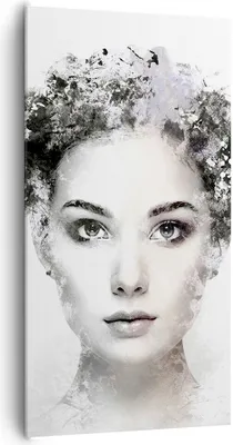 Produktbild von Bild auf Leinwand - Leinwandbild - Einteilig - Schön Frau Gesicht - 65x120cm - Wand Bild - Wanddeko - Wandbilder - Leinwanddruck - Bilder - Wanddekoration - Leinwand bilder - Wandbild - PA65x120-4949