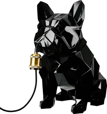 Immagine prodotto di Gilde Tischleuchte, Bulldogge, "Geo", Poly, schwarz, VE 1, L. 44 cm, B. 26 cm, H. 46 cm 54847 4063387548479
