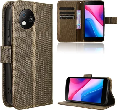 Immagine prodotto di Per ZTE Blade A35 Lite Custodia a portafoglio in Pelle finta con design a struttura diamantata Marrone