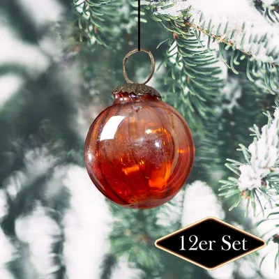 Produktbild von Christbaumschmuck aus Glas, Orange, klein, Christbaum, 12er Set