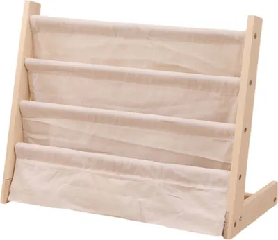 Image de Bibliothèque pour enfants - 60 x 50 x 30 cm - Marron - Bois avec lin - Bibliothèque pour enfants - Bibliothèque pour chambre d'enfant