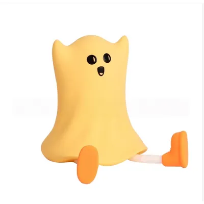 Image de INF Veilleuse tactile en silicone — Lumière chaude, 3 niveaux d'intensité, lampe de chevet rechargeable (Jaune)