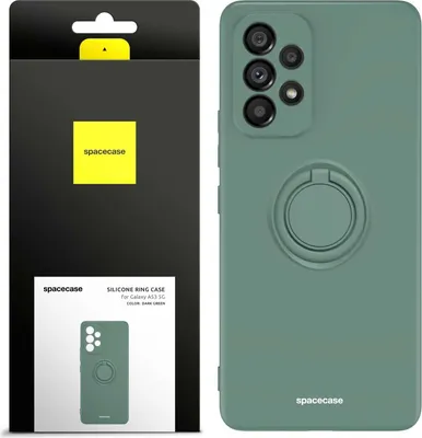 Image de Coque en silicone SPACECASE Coque en silicone avec anneau pour Galaxy A53 5G Vert