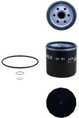 Productafbeelding van Oliefilter MAHLE OC 91D, inwendig schroefbaar, geschikt voor BMW motorfietsen: R 1200, K, R 1150, R 850, R 1100