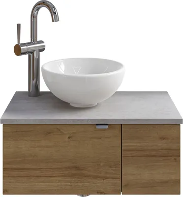Produktbild von Pelipal Serie 6915 SET-044-048 Waschtisch mit Unterschrank bestehend aus: Keramik-Aufsatzbecken, Waschtischplatte, Waschtischunterschrank