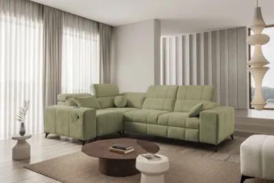 Produktbild von Eckcouch Wohnzimmer Sofa L-Form DAFNE II Links / Rechts zur Auswahl - Grün -  - IM Sofa