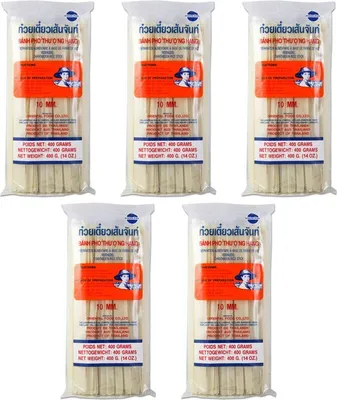 Produktbild von 5er-Pack FARMER 10mm (XL) Reisnudeln, Straight, Banh Pho (5x 400g) Bandnudeln