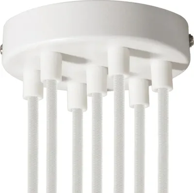 Immagine prodotto di Creative-Cables Kit rosone cilindrico in Metallo a 7 Fori - Cilindrico, Bianco Lucido